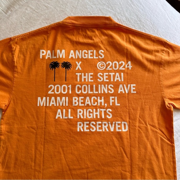 NWT RARE Palm Angels x Setai Miami Beach | Exclusive Tee in Orange - Picture 6 of 6